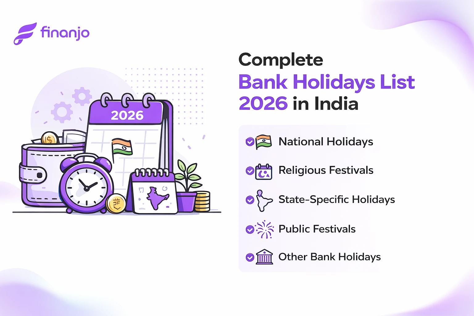 Complete Bank Holidays List 2026 in India