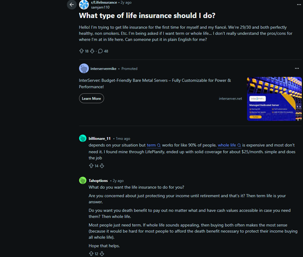 User Experience on Life Insurance