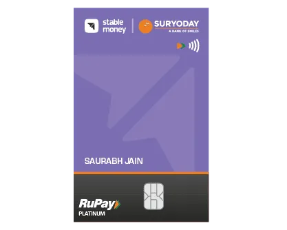 Suryoday-SFB Stable Money RuPay Platinum Credit Card