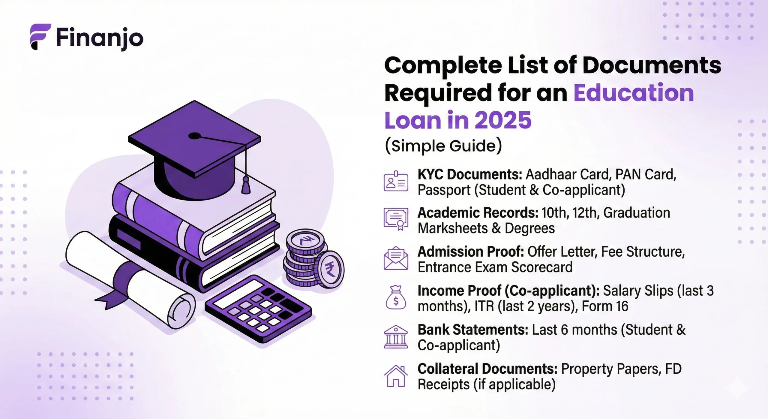 documents required for educational loan